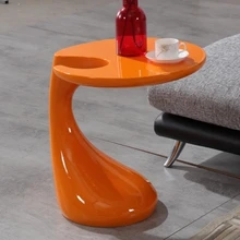 Round personality mini balcony small coffee table simple modern creative tea table bedroom sofa side table fashion creative spider tea table toughened glass oval tea table