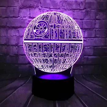 Hot Sale Movie Star Wars 3D USB LED Lamp Astro Cartoon Death Star Colorful Ball Bulb Atmosphere lava Night Lights lighting Gifts