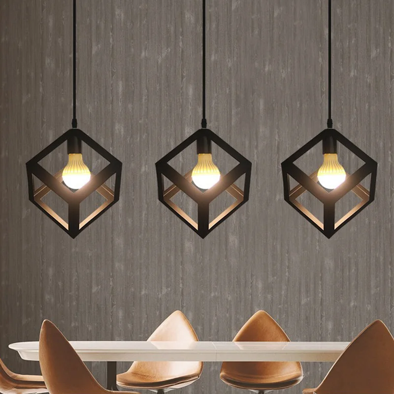 

LanLan LED Pendant Light Industrial Cube Metal Pendant Light Accessory Loft Ceiling Lamp for Home Bar Cafe