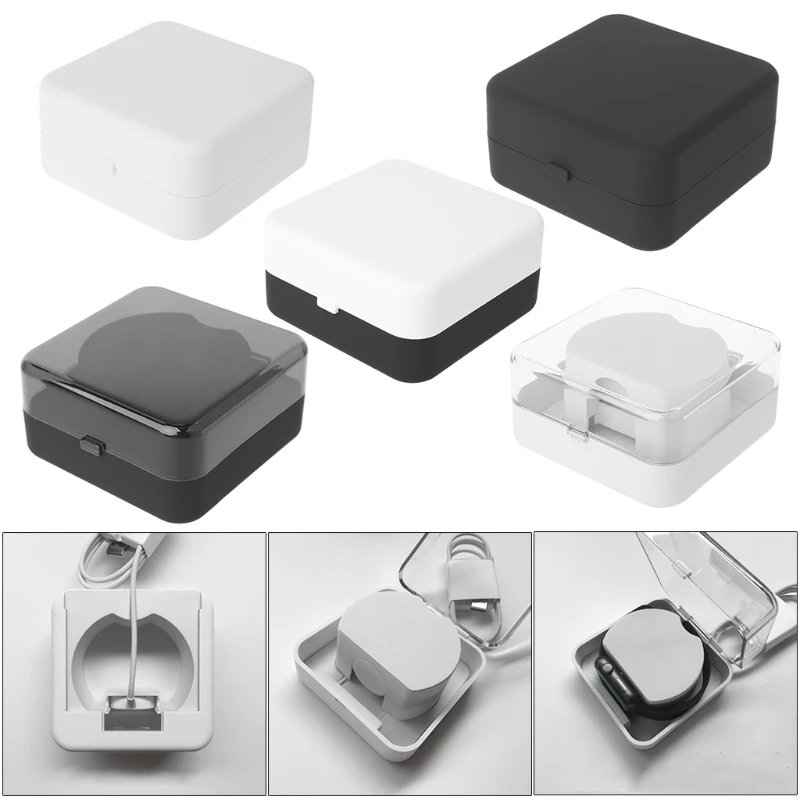 

Portable Charger For Apple Watch Charging Holder Headset Plastic Protective Cover Box boite montre 4NB400204-BD gai