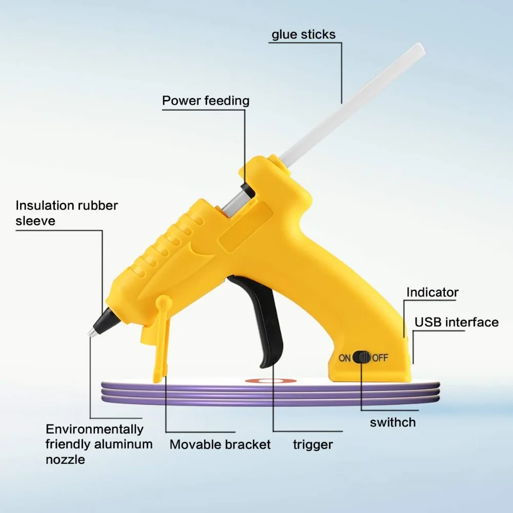 Литиевая батарея термоплавкий клеевой пистолет 8 Вт 3,6 В USB зарядка беспроводной sol инструмент с помощью 7 мм Клей-карандаш