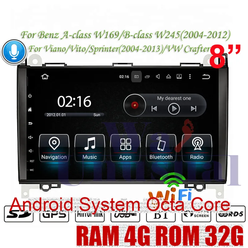 

WANUSUAL Android 8.0 Car GPS For Benz A-class W169 B-class W245 (2004-2012) Viano/Vito Sprinter 2004-2013 For VW Crafter NO DVD