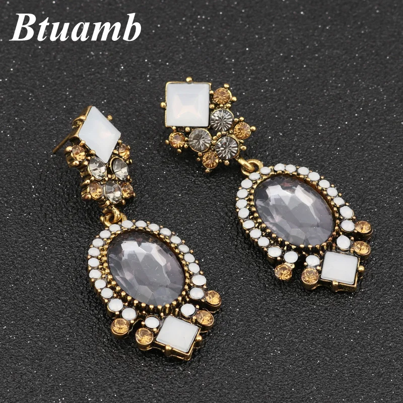 

Btuamb Vintage Crystal Big Water Droplets Square Dangle Earrings for Women Party Statement Jewelry Boucle Doreille Hot Selling