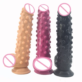 FAAK silicone realistic dildo with suction cup raised pointed extreme stimulate anal dildo big fake penis sex toys for women 2