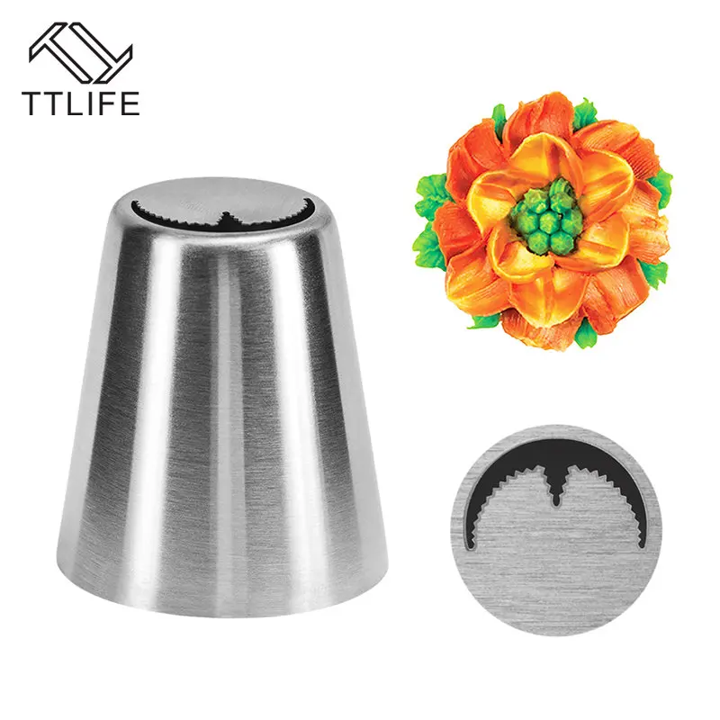

TTLIFE 1pc Cake Icing Piping Pastry Tip Stainless Steel Russian Nozzle Cupcake Decorating Tool Cream Mouth Dessert Decorator