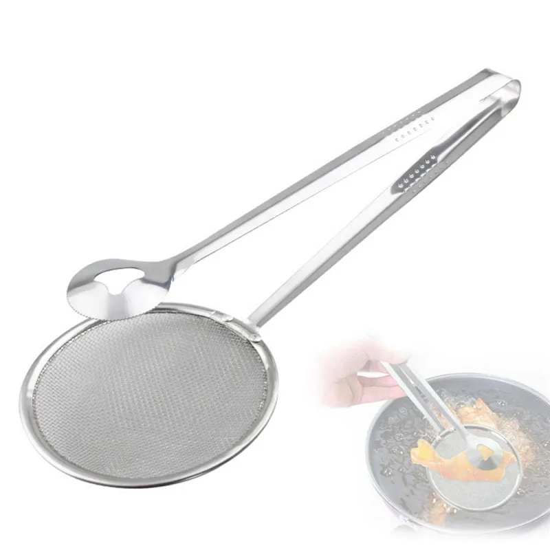Filter Spoon,Food Fryer Drain Mesh Strainer Frying Oil Filter Kitchen