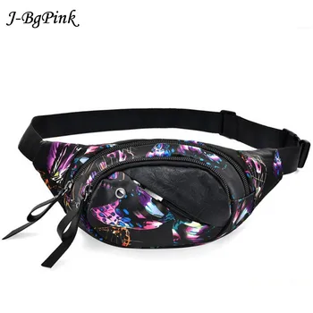 

J-Bg Pink Brand Waist Packs Bolsos Mujer Ladies Beautiful Flower Pattern Multi-color Girl Gift Woman Purse Phone Case Waist Bag