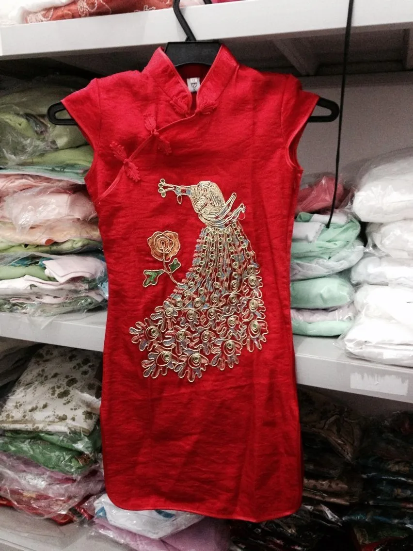 Семейный комплект одежды(6 шт. комплект) традиционный китайский Стиль Восточный Красный Тан костюм Одежда для родителей и детей комплект