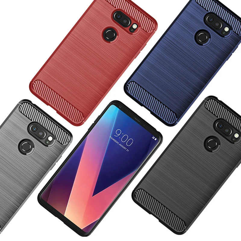Мобильный телефон чехол для LG V30 защитный мягкий силиконовый с начесом из
