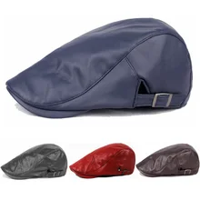 Мужская классическая искусственная кожа Гольф вождения берет Кепка шофера плоская кепка Кепка CSHAT0518