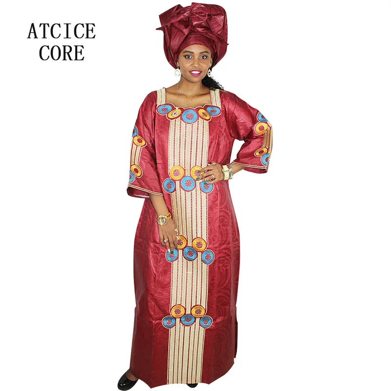 african dresses for woman bazin riche embroidery design long dress A188in Africa Clothing from