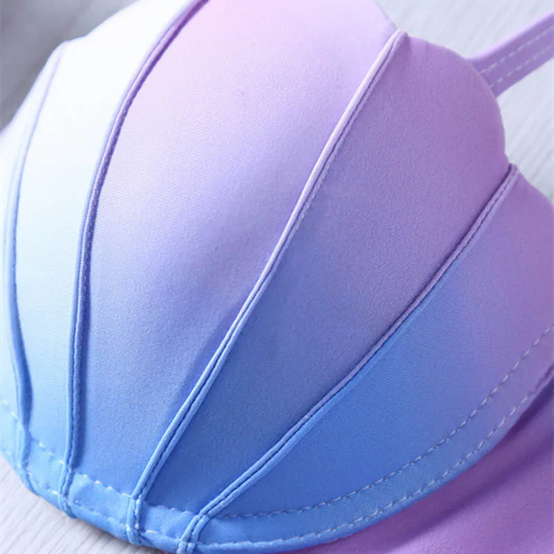 

1 Set Swimsuit Swimwear Bikini Shell Gradient Color Fashion for Beach Holiday Bathing KH889