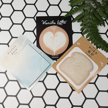 

3pcs/set Heart Square Notepad Self Decoration Paper Memo Pad Sticky Notes Bookmark School Office Supply Stationery