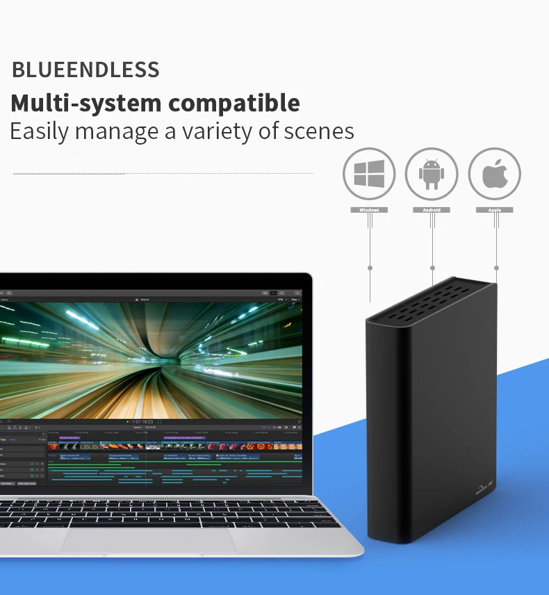 Blueendless внешний жесткий диск 1 ТБ/2 ТБ/3 ТБ/4 ТБ высокоскоростной sata usb 3,0 hdd box 3,5 с черным caddy хранения внешний жесткий диск