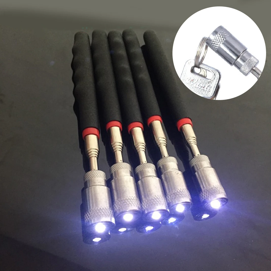 

Magnetic Pick-Up Tools Telescopic Adjustable With LED Light Picking Up Nuts Bolts Magnet Long Extendable Long Reach 80.8cm