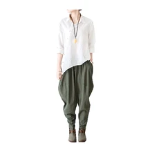 2017 Linen Pants Autumn Winter Women Harem Pants Female Leisure Style Bloomers Loose Trousers Ladies’ Causal Pants Cotton Capris