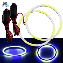 8 шт.(4 пары) COB Авто гало кольца на передние фары 9-30 в Ангельские глазки мотоцикл белый+ синий 2 цвета 60 мм 70 мм 80 мм 90 мм 100 мм 110 мм 120 мм