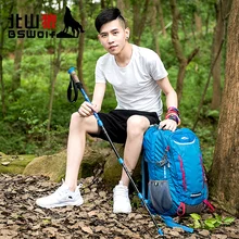 BSWolf анти шок трости Сверхлегкий походная палка 4 секции лыжный полюс Регулируемый алюминиевый сплав треккинговые палки костыли