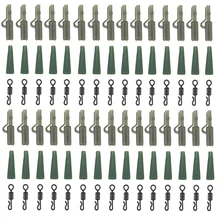 90 шт./компл. Карп Рыболовная свинцовая зажим набор силиконовых Карп рыболовные снасти безопасности свинца зажим+ быстрая смена для Вертлюги+ Хвост резины набор
