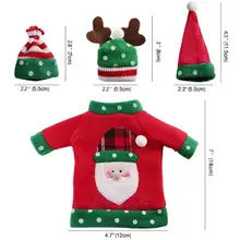 3 шт. Уродливый Рождественский свитер крышка бутылки вина, ручной работы Винный свитер на бутылку для рождественских украшений Уродливые Рождественские S