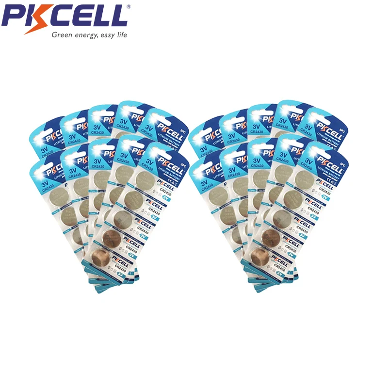 

100pcs/20card CR2430 Button Batteries DL2430 BR2430 KL2430 Cell Coin Lithium Battery 3V CR 2430 For Watch Electronic Toy Remote