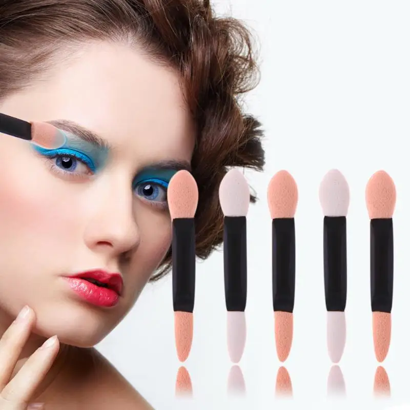 100 шт. одноразовые двусторонние губчатые кисти для теней|eye shadow applicator|brush makeupapplicator