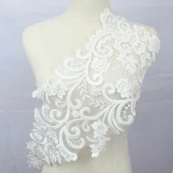 

1 Piece White Super Large Luxury Lace Appliques Ivory Exquisite For Wedding Dress Grown Bridal DIY Accessories