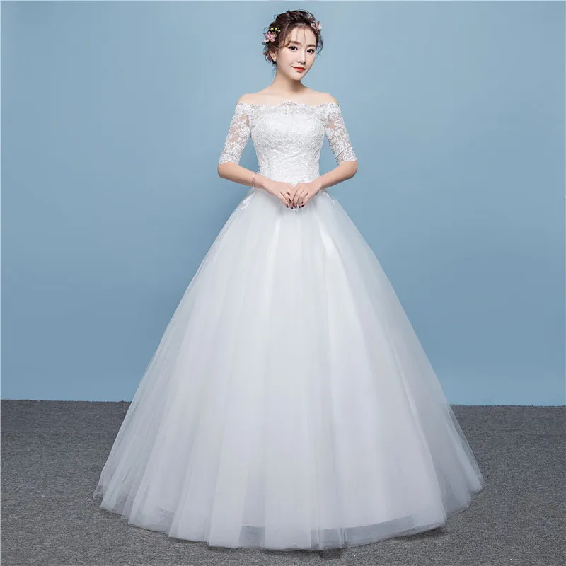 wedding dress lengan panjang