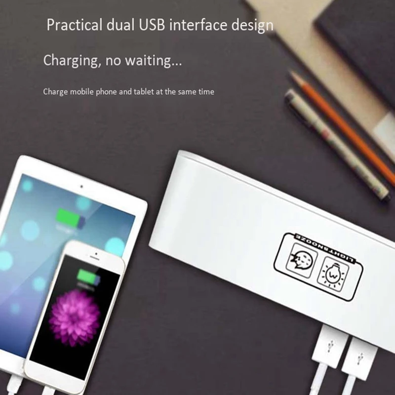 Двойной Usb зарядка смарт-цифровой будильник с регулируемой светодиодной подсветкой Функция повтора МУЗЫКИ будильник