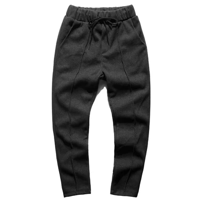 Для мужчин тонкий Повседневное Elasticed талии хлопка текстура шерстяные серые брюки метросексуал Для мужчин Европейский Стиль прямые брюки K930 - Цвет: grey