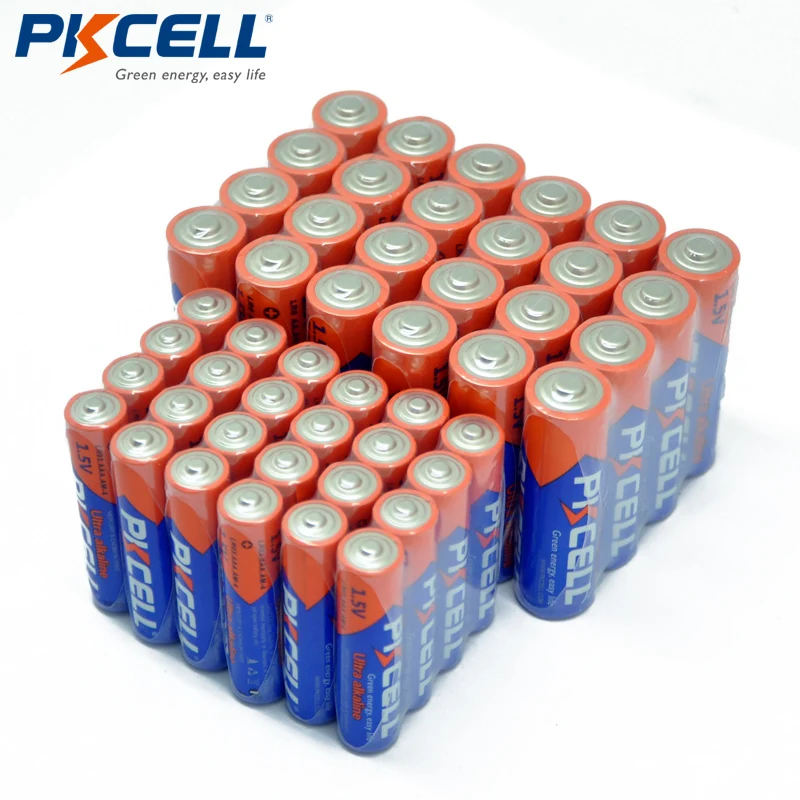 PKCELL 24 шт. AA LR6 + LR03 AAA 1 5 В щелочные батареи одноцелевой сухой аккумулятор всего 48