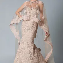 Изготовление под заказ сексуальное кружевное с рыбьим хвостом Выпускные платья милый молния на спине witj Кружева шаль Формальные Вечерние платья