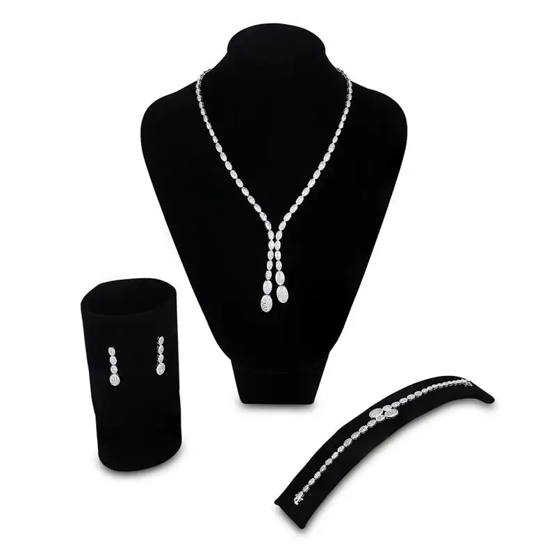 

Bridal Jewelry sets for Women Banquet Dress Accessories Necklace Earring Bracelets Sets Wedding Jewelry Free Give the Ring