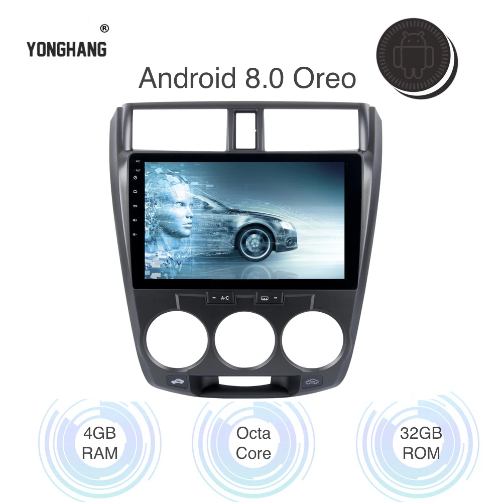 Android автомобильный мультимедиа для Honda City GPS 2008 2009 2010 2011 2012 8-ядерный 4 Гб ram 32 ГБ rom 9