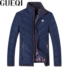 GUEQI Autumn Winter Men Casual Parkas Plus Size M-3XL Stand Collar Patchwork Outerwear 2017 ADD Fleece Man Warm Jackets