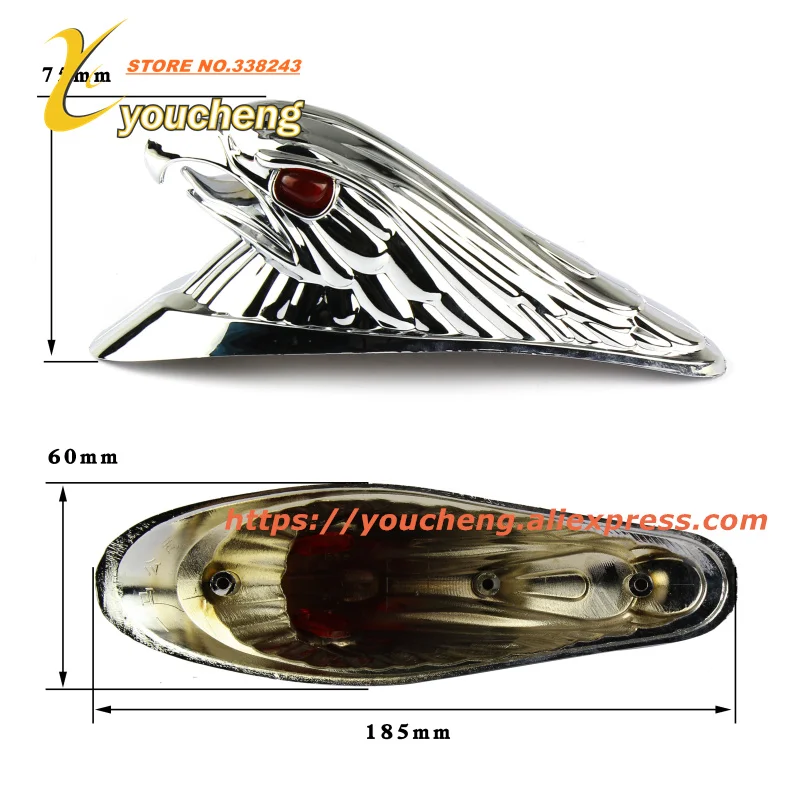 

Big King Scooter Decoration Plate Front Fender Goshawk Head Electroplating Pretty Plating on Plastics Material DGW-YT
