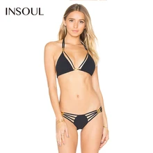 INSOUL 2017 New Fashion Women Black Sexy Push Up Lace Halter Wireless Bralette Underwear Soft Panties Breathable Female Bra sets