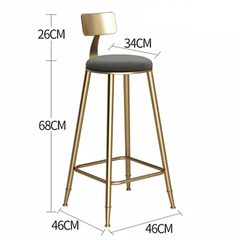 Скандинавский стиль Железный арт барный стул креативный многофункциональный коммерческий высокий стул со спинкой и подставкой для ног безопасный стул для кафе - Цвет: C3