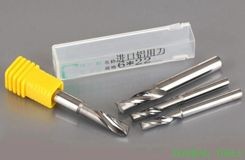 5pieces 3.175*2.0x6mm single flute aluminum CNC router bits for