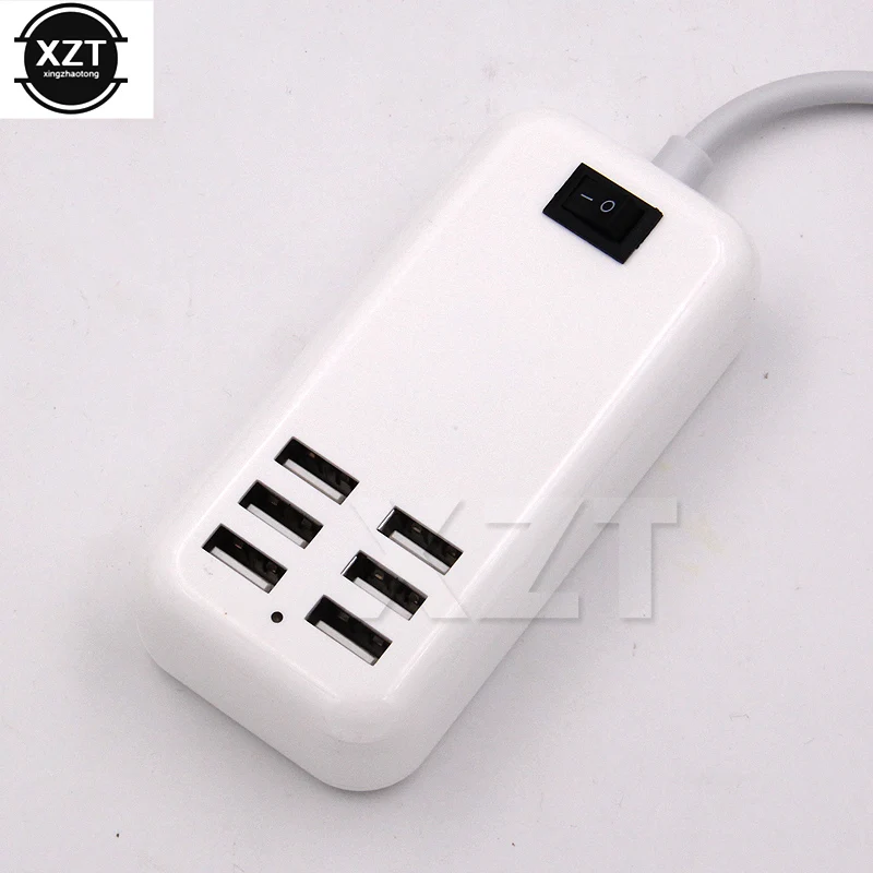 Вилка европейского и американского Зарядное устройство 6 Порты и разъёмы USB Рабочий стол концентратора Зарядное устройство AC зарядное устройство с адаптером удлинитель с выключателем для Мощность банка