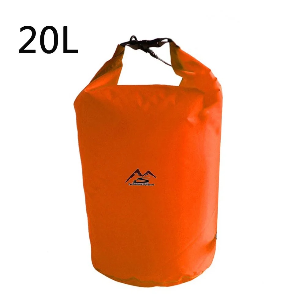 5L/10L/20L/40L/70 открытый сухой водонепроницаемый мешок сухой мешок водонепроницаемый плавающий сухой шестерни сумки для гребли рыбалки рафтинг плавание - Цвет: Orange-20L