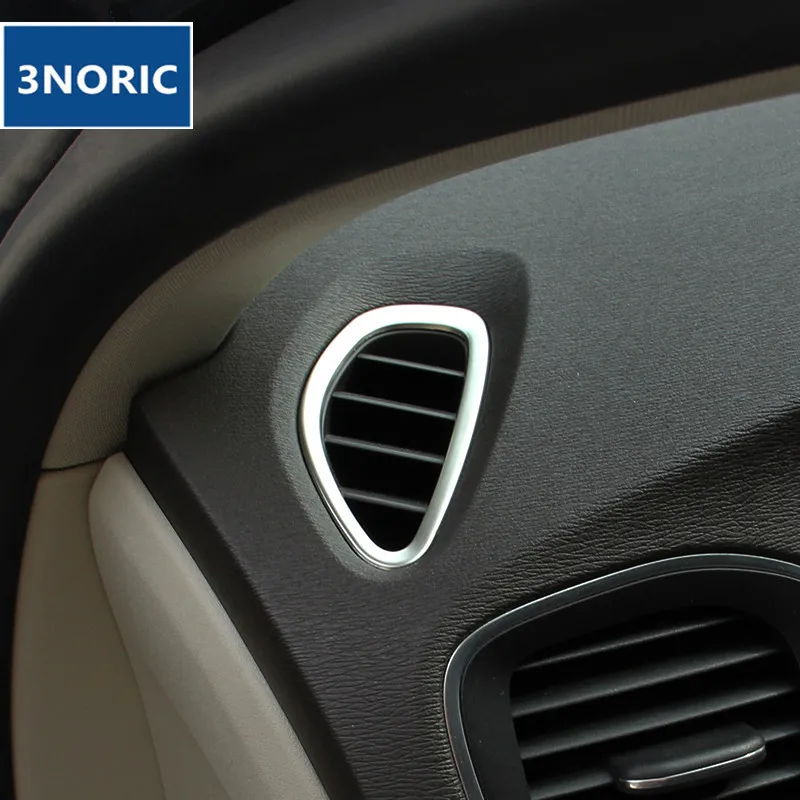 Автомобильный Кондиционер воздуха вентиляционные отверстия декоративная рамка, обшивка, накладка из нержавеющей стальной клапан с подачей возуха розеток интерьер 3D Стикеры для Volvo V40