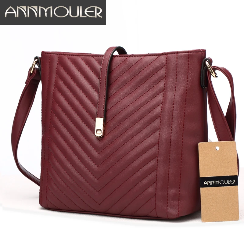 

Annmouler Brand Women Bags Fashion PU Leather Shoulder Bag 5 Colors Crossbody Messenger Bags for Ladies Small Zipper Bag