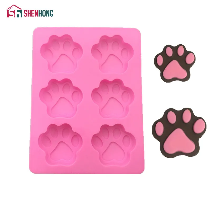 

Mini 6 Cavity Silicone Cat Claw Cake Mold Footprint Pudding Chocolate Bakeware Chiffon Mini Muffin Cup Savarin DIY Baking Tools