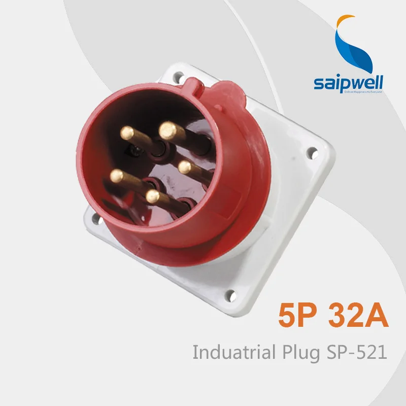 

Saipwell 2014 IP44 Industrial Plug 5 pin 32A Electrical Plug Waterproof SP-821 High Quality