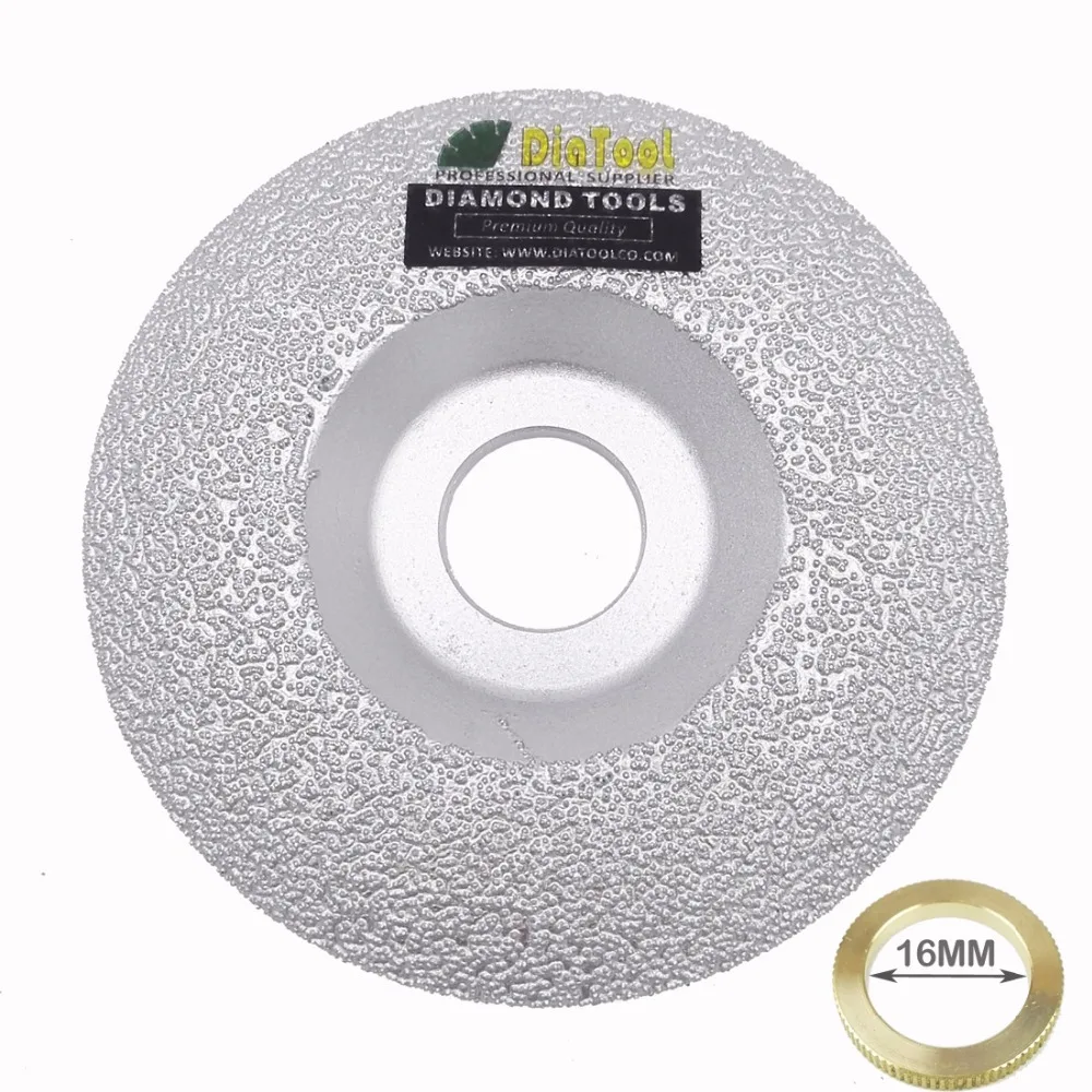 DIATOOL 2PCS 4" Vacuum Brazed diamond cup wheel for multi-purpose, convex grinding wheel for all stone and construction material