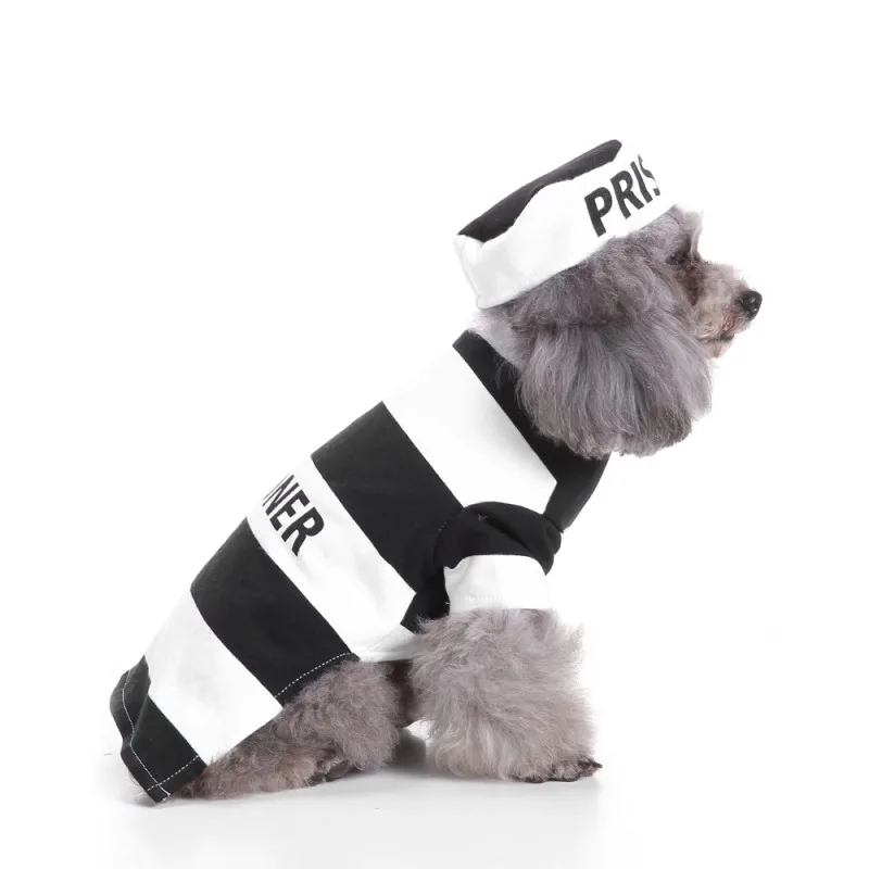 Хэллоуин Одежда для собак тюрьма Pooch собака костюм с шляпой Костюм Коллекции Holy Hound костюм для собаки одежда HY
