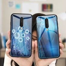 Tempered Glass Phone Case For Oneplus 7 Pro 6 6T 5 5T Luxury Blue Dreamland Back Cover