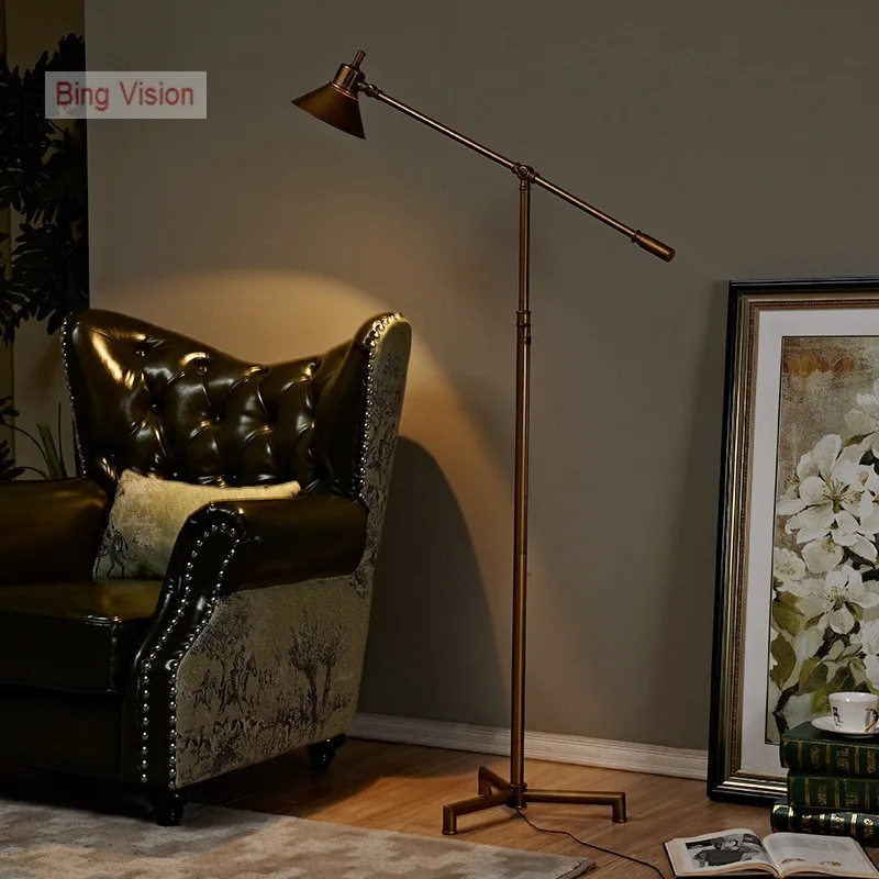 Высококачественный светодиодный Бронзовый Торшер В Американском ретро стиле, медный цветной торшер, роскошный Торшер В Европейском стиле, медная лампа