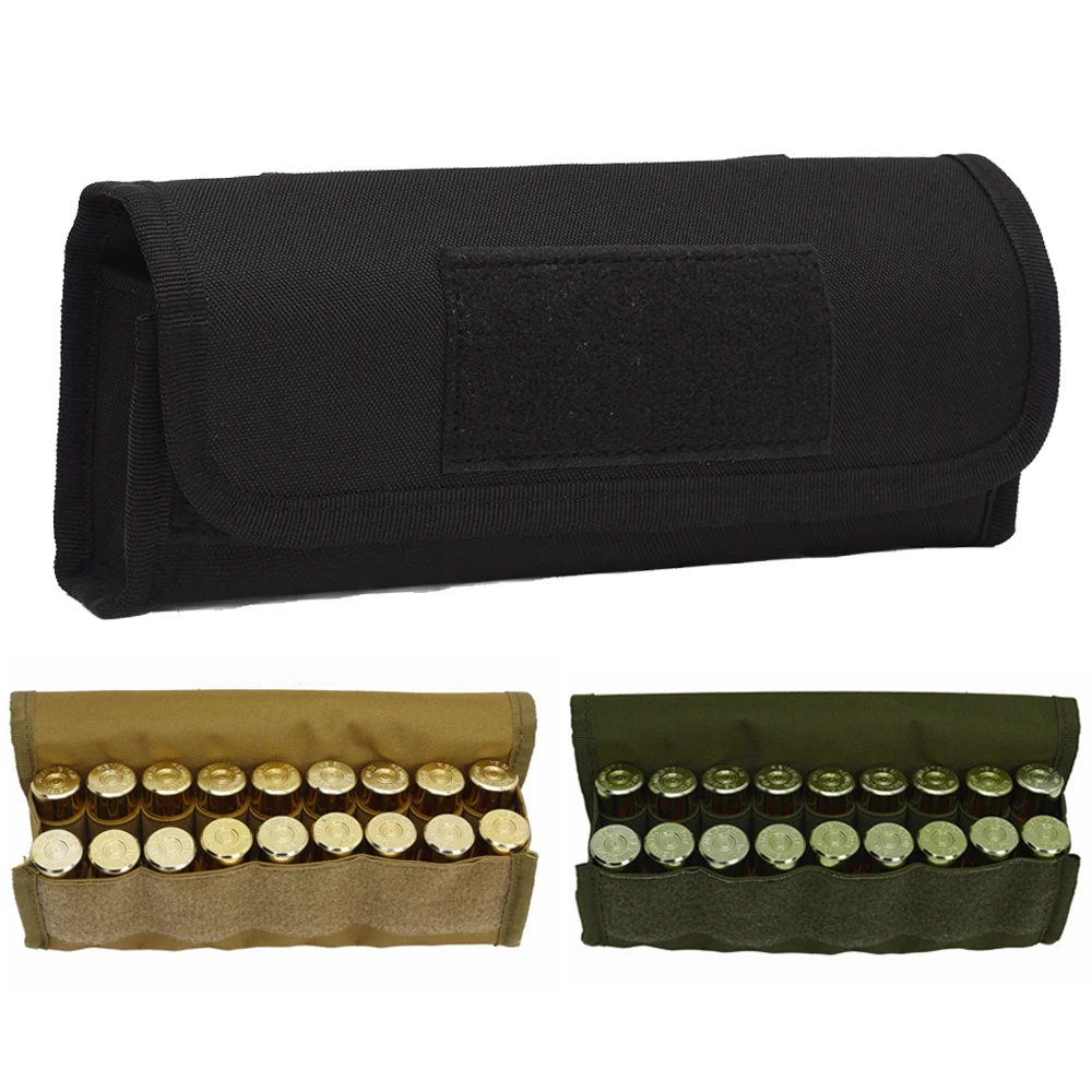 Black Molle Cartridge Holder 18 Rounds Shotgun Shell Ammo Pouch Bag for 12/20GA 